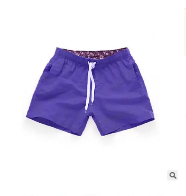 Fashion Solid Color Thin Slim Beach Shorts Mens Jogger Leisure Beach Shorts Plus Size Nice Pop Vogue Hot Tide - Цвет: violet