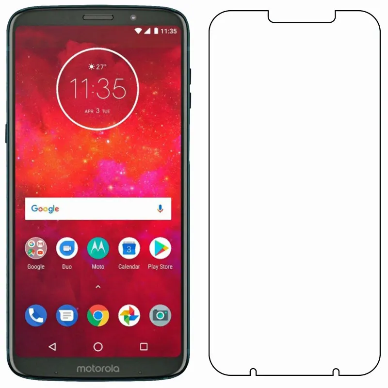 Glass For Motorola Moto Z3 Play Z3Play Screen Protector Color Black