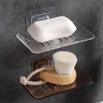 

1Pc Free Punch Soap Box Kitchen Tool Bathroom Accessories Soap Box Sucker Rack Storage Basket Soap Rack
