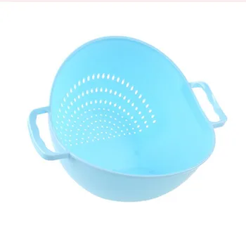 

Practical Double Handle Wash Rice Vegetable Basket Strainer Colander Strainer Sieve Multifunctional Kitchen Tools
