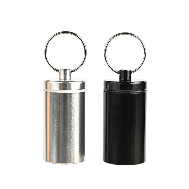 1PC Metal Mini Waterproof Alloy Travel Pill Box Pill Bottle Cache Drug Holder  Container Keychain Medicine Box Health Care - AliExpress