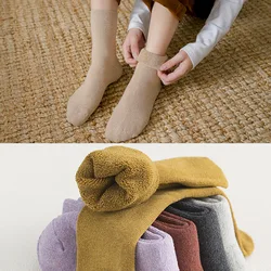 Women 's Socks Winter Leg Warmers Solid Color Terry Urban Fashion Adult Casual Cotton Middle Tube Thickening 1pc