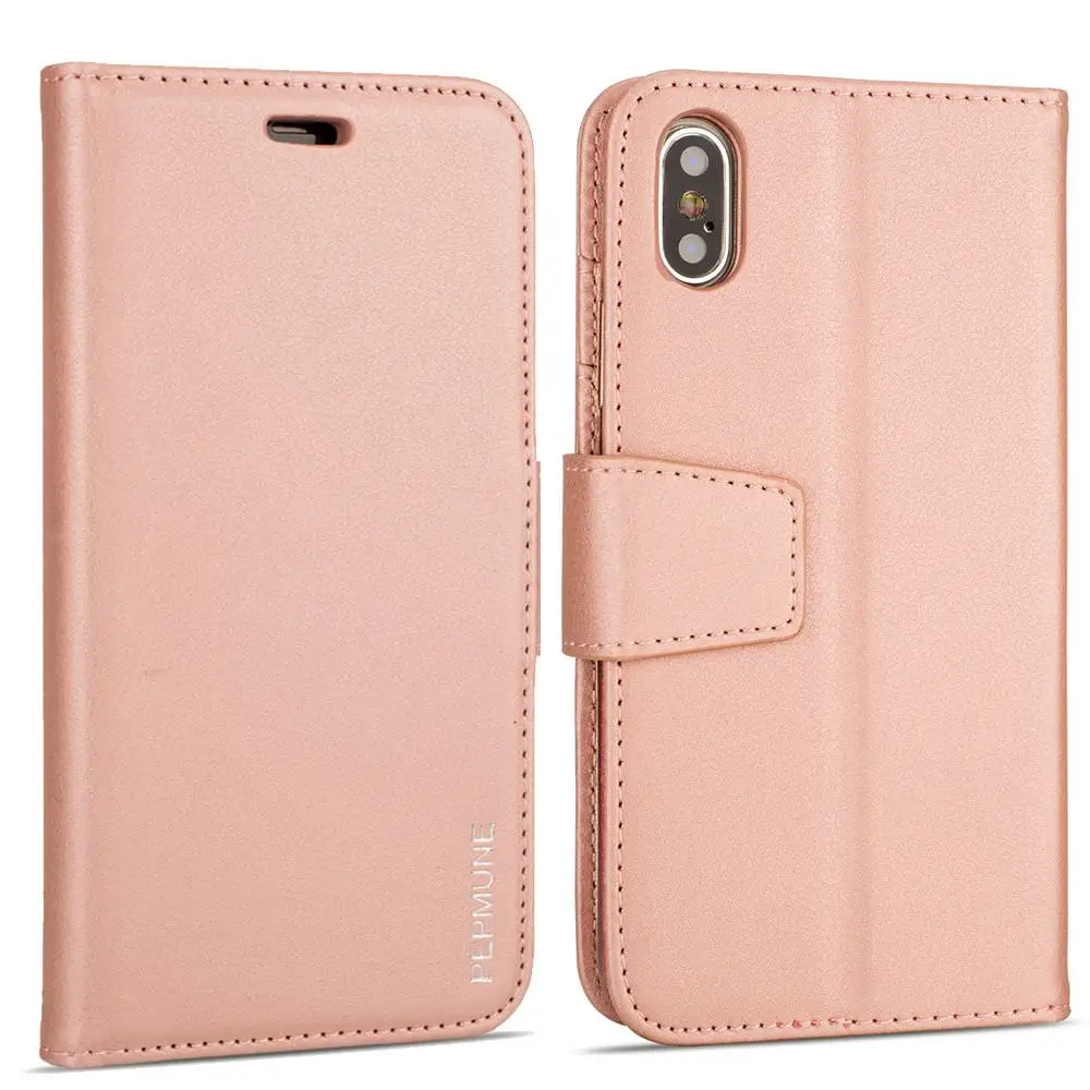 rose gold LAPOPNUT чехол для телефона из натуральной кожи для Iphone 11 Pro Xs Max Xr X 7 8 Plus 6 6s 5 5S SE Флип Магнитный кошелек силиконовый чехол из искусственной кожи - Цвет: rose gold