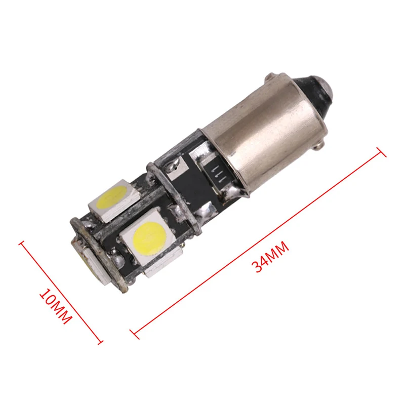 10 шт. BA9S Canbus 5 smd 5050 Led H6W T11 T4W безотказные автомобильные лампочки на дверь автомобиля огни Автомобильная маркерная Лампа Белый