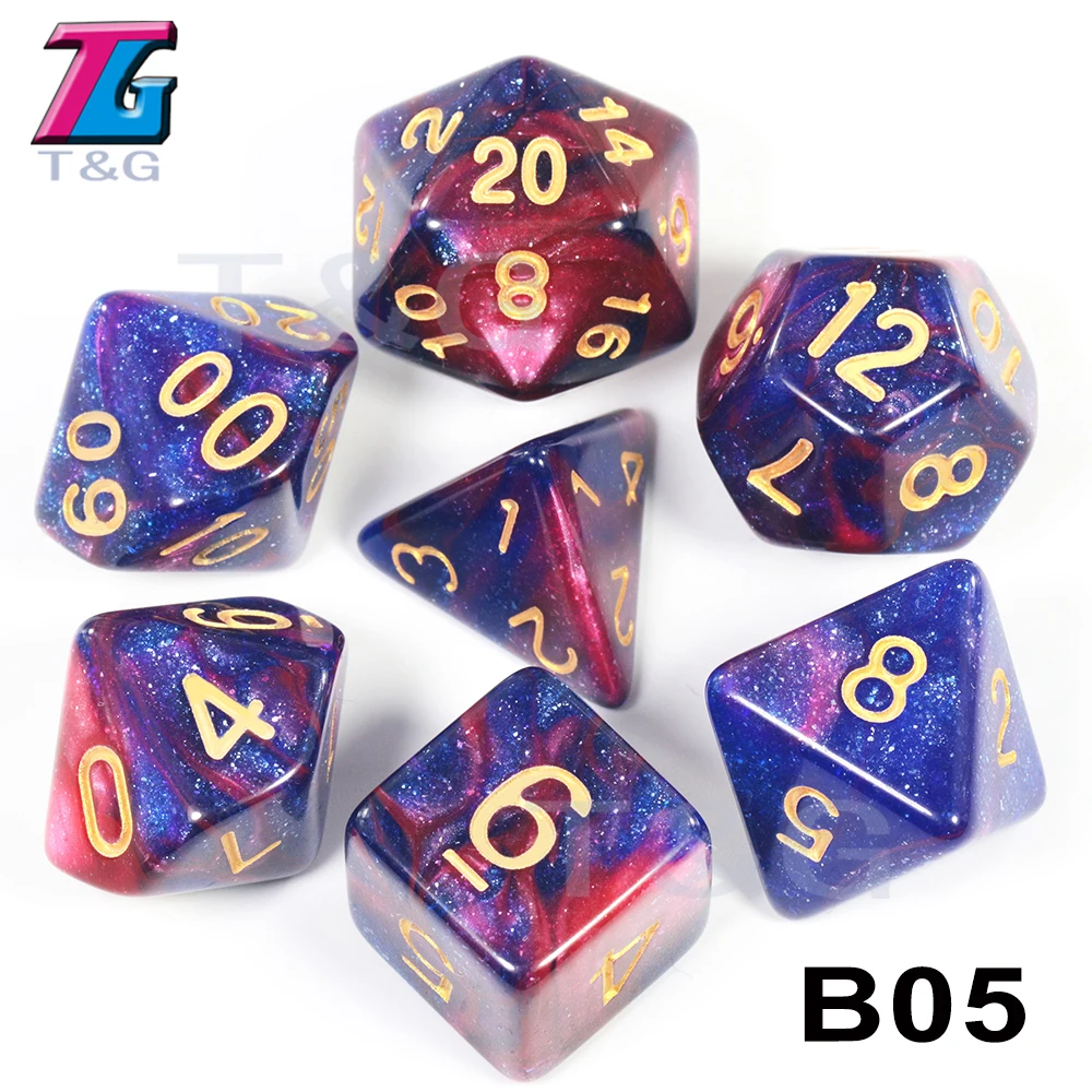 Супер Вселенная Галактика игральные кости DND набор D4-D20 Подземелья и Драконы РПГ лучшие подарки 15 цветов на выбор