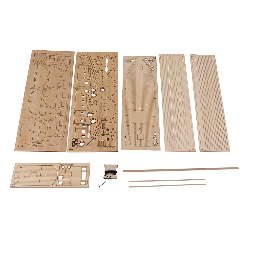 1 Set 1/30 Wooden Model Building Kits Children Model Boat Assembly Toy Gift Kids Toys