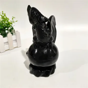 

Hand Carved Amazing Natural Black Obsidian Crystal Dragon ZJP