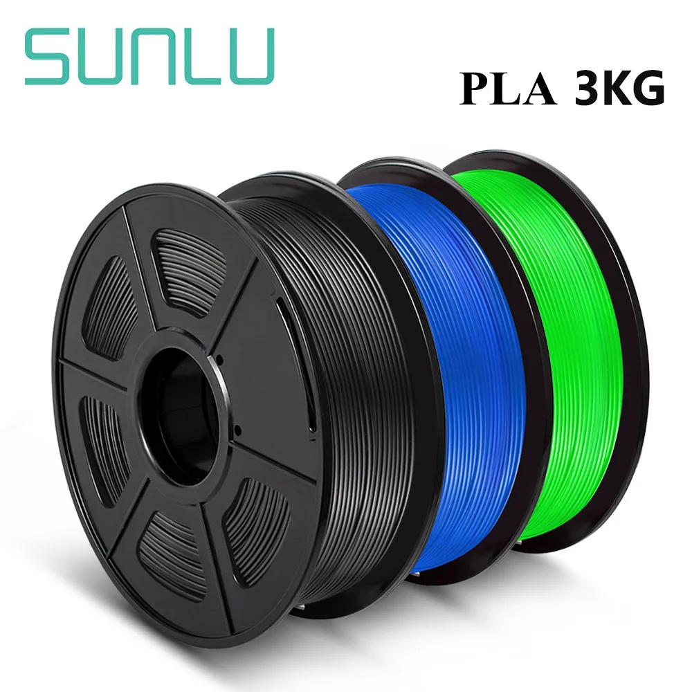 SUNLU-Juego de filamentos PLA para impresora 3D, 3 rollos, 1,75mm, 100%, sin burbujas, plástico de excelente calidad, garabatos para niños
