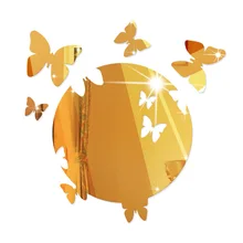 Funlife стерео Зеркальная Наклейка эллипса в виде бабочки Акриловые Настенные стикеры s PS Зеркальные Стикеры s съемные настенные стикеры s 361046