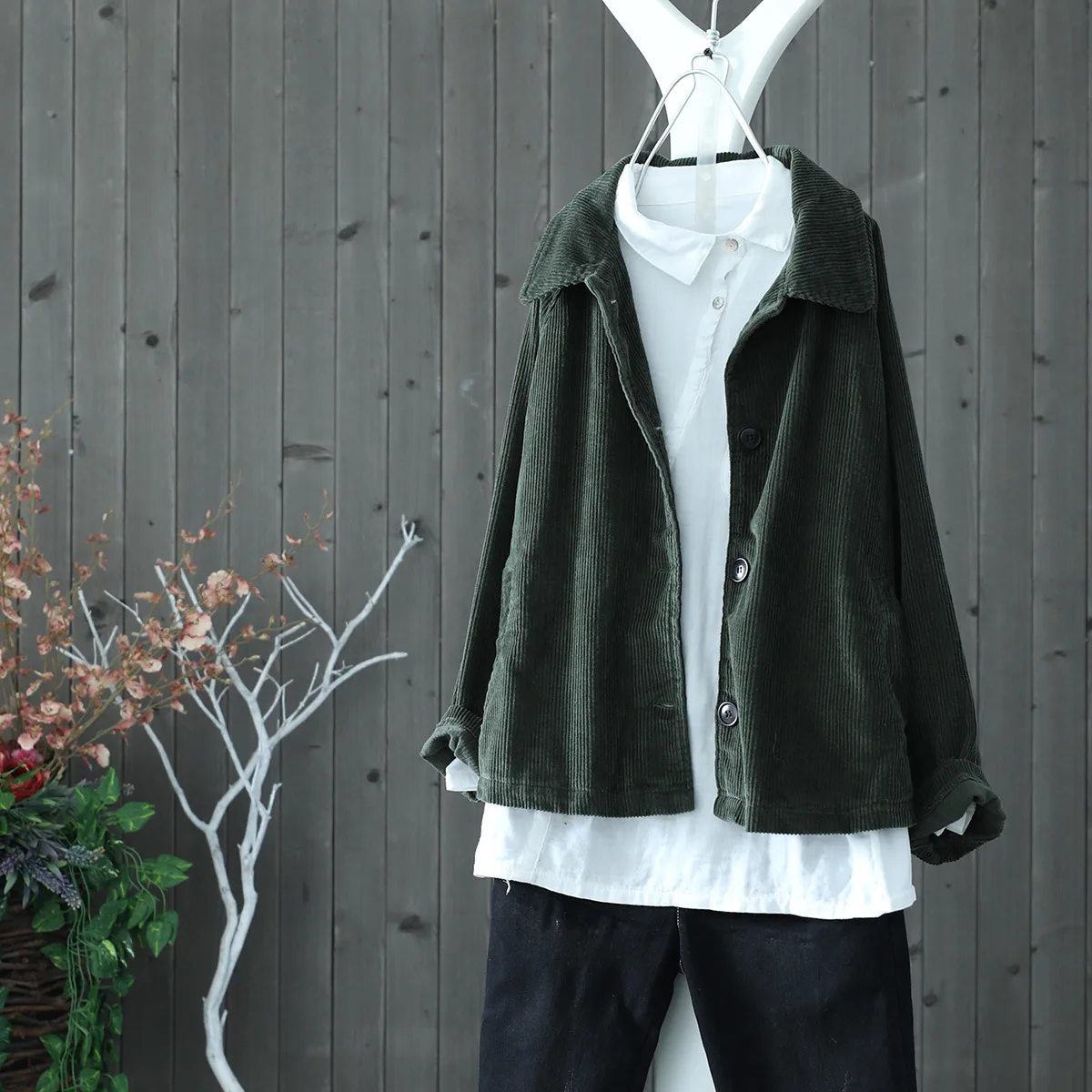 Новое осеннее пальто вельветовые куртки женская верхняя одежда для дам женские армейские зеленые куртки женские пальто Femme AA189S30