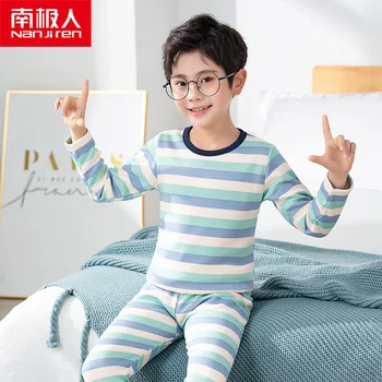 

nanjiren kid clothes children warm pajama suit set Velvet milk shreds warm baby suit casual comfortable breathable pajamas 1G
