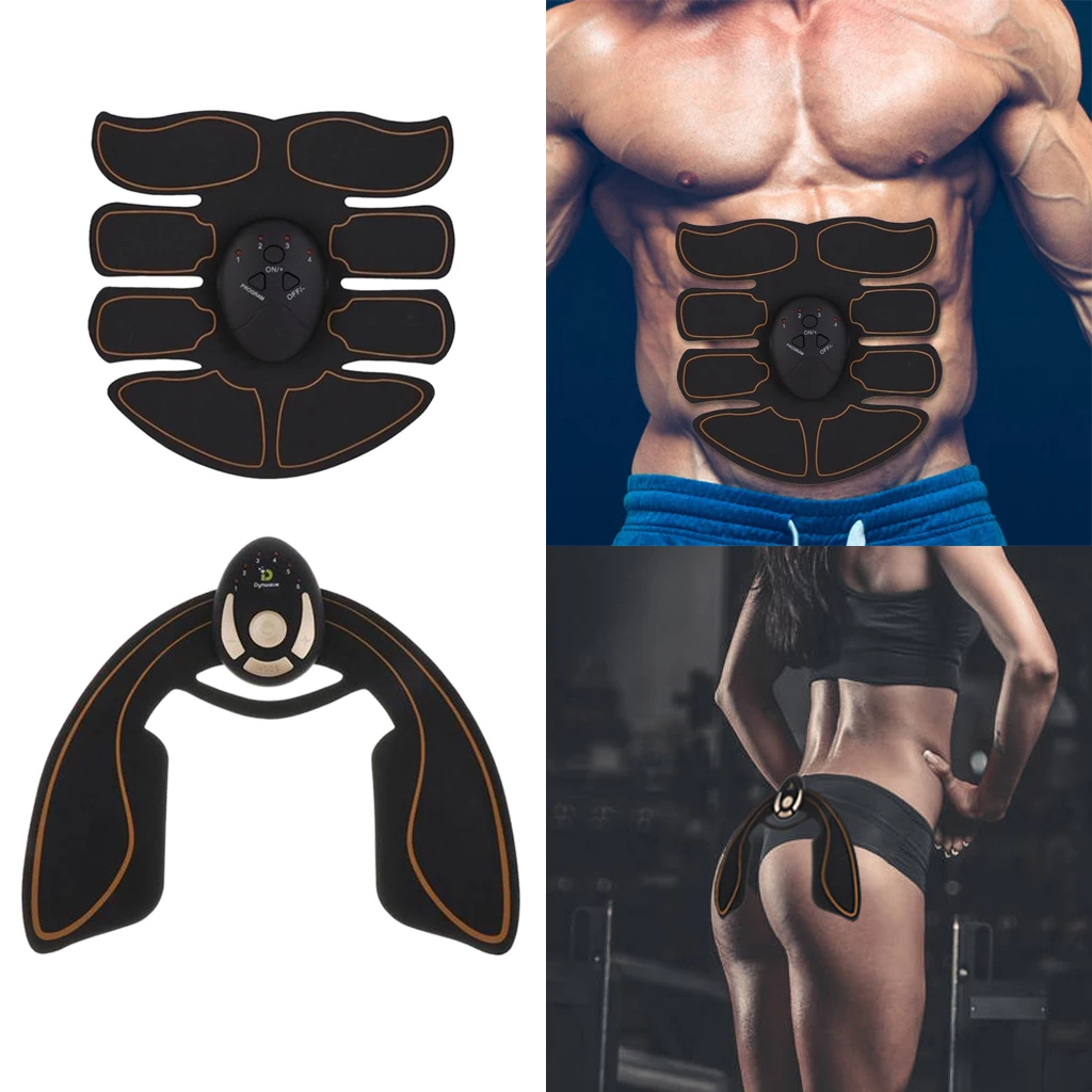 

EMS Wireless Abs Abdominal Stimulator Trainer + Smart Hips Trainer Butt Buttocks Training Belt Sticker Home Gym Fitness Euqip