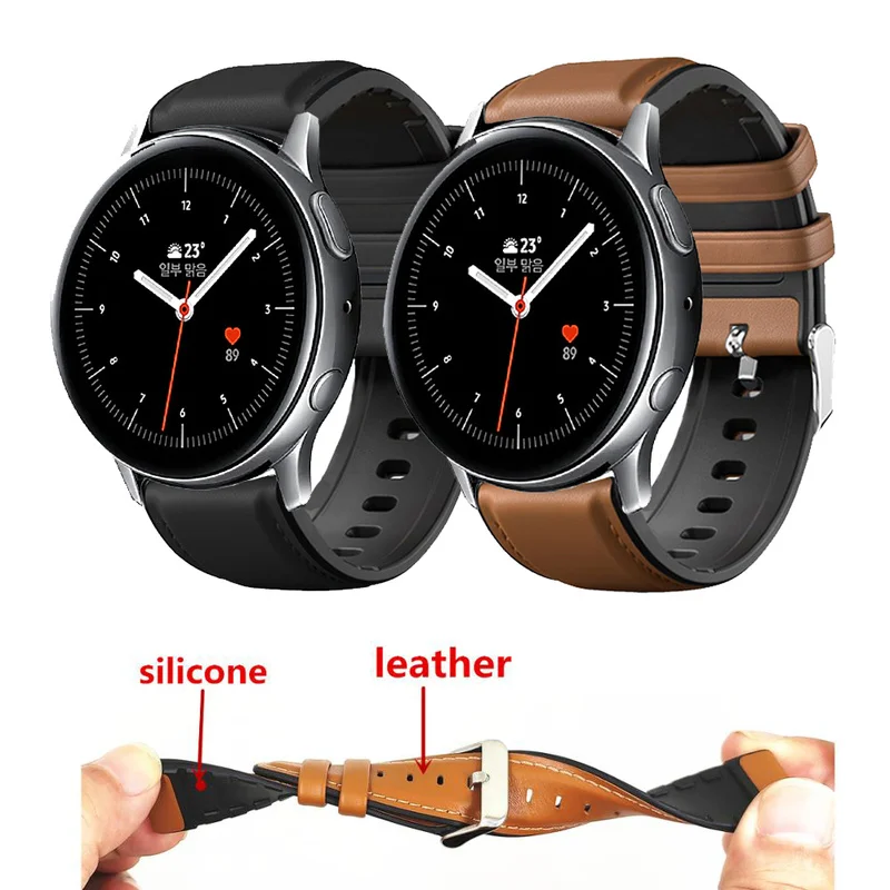 Кожаный силиконовый браслет для Samsung Galaxy Watch Active 2 44 мм 40 мм|Смарт-аксессуары| |