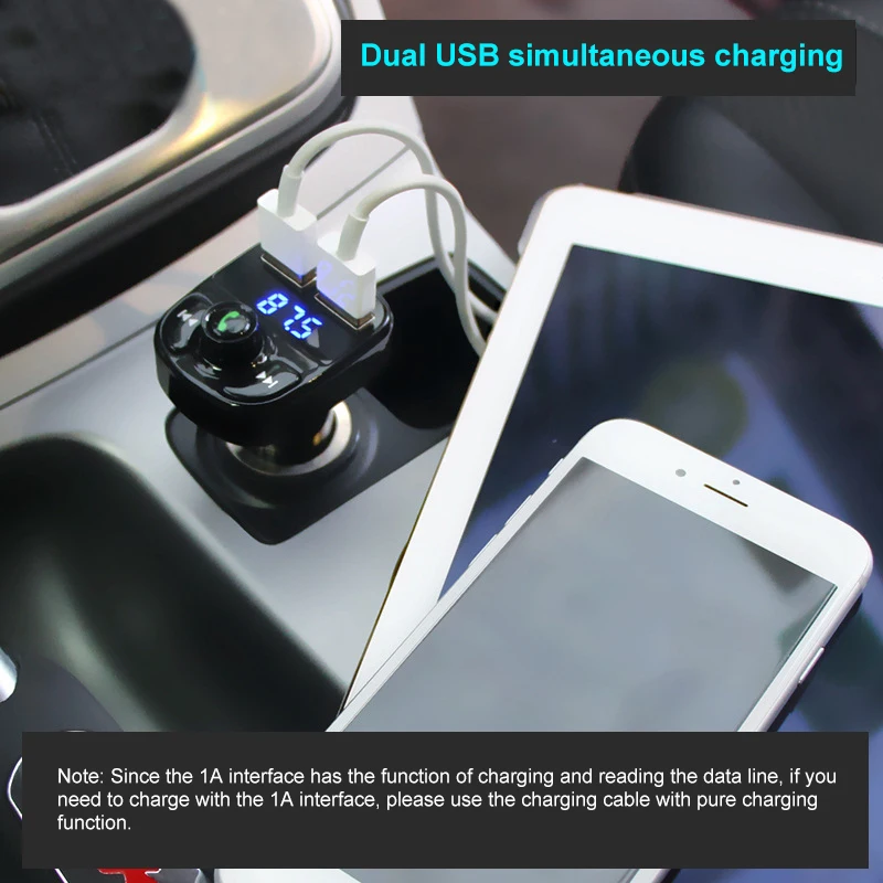 Автомобильный Bluetooth MP3-плеер, автомобильный Bluetooth fm-передатчик, автомобильный комплект с двумя usb-портами, автомобильное зарядное устройство 3.1A, быстрая зарядка, bluetooth, FM