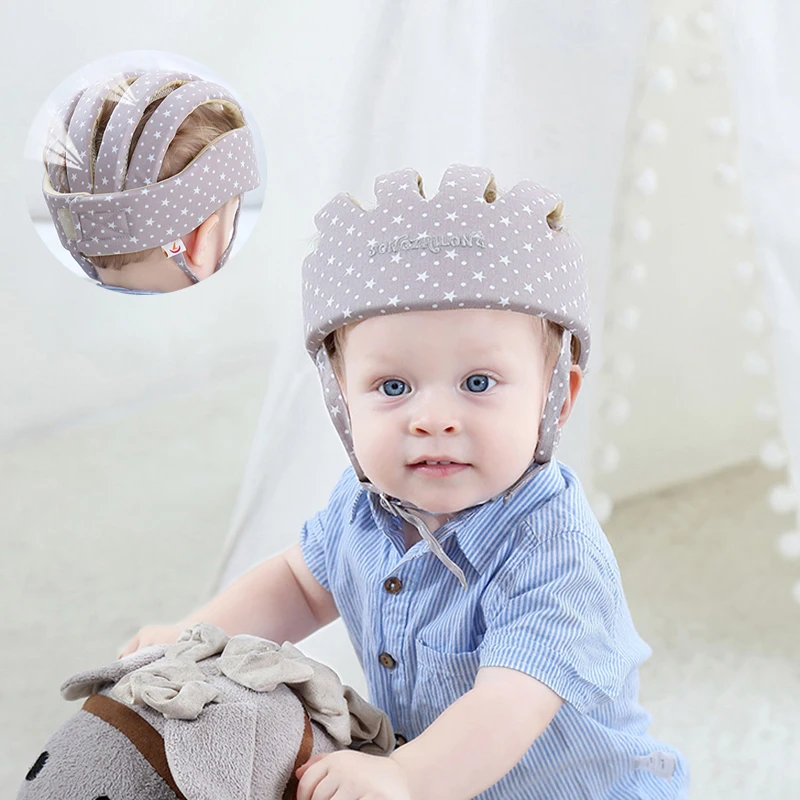 

Kids Hat Cotton Protective Helmet Safety Learn To Walk Adjustable Baby Protection Hat Anti Collision Children Cap For Boys Girls
