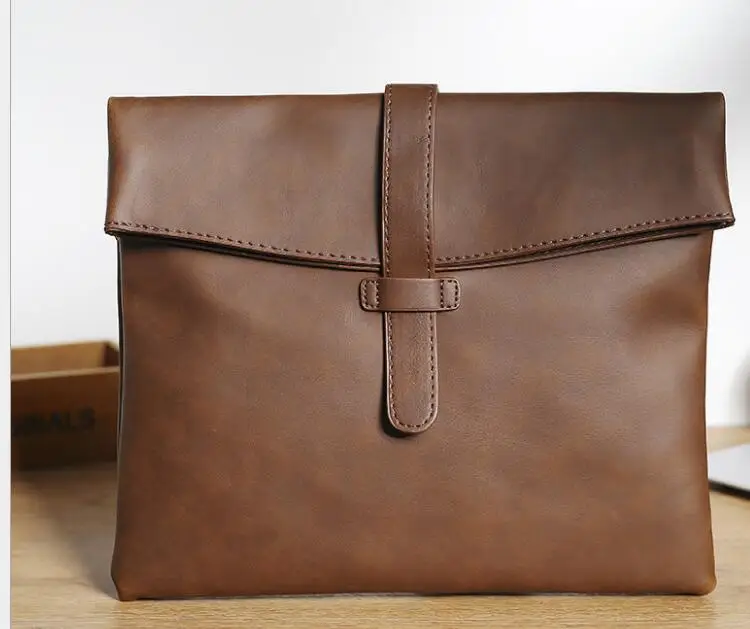 Retro crazy horse PU leather soft leather shoulder bag men's messenger bag