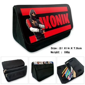 

New Fortnite Peripheral Canvas Zipper Flip Game Anime Pencil Case Stationery Box Children's School Gifts For Boys 21*14*7.5cm