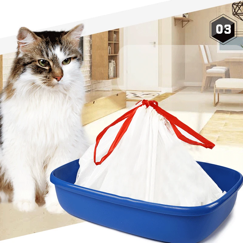 10 шт. автоматическое закрытие неправильного песка мешок для повышенной плотности экологически чистый кошачий наполнитель подкладка очистки кошачья миска набор