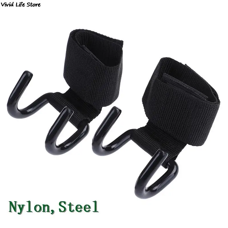 Adjustable Unisex Strong Steel Hook Grips Straps Weight Lifting Strength Training Fitness Gym Wrist Support Lift Straps