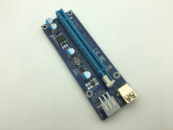 

Riser VER009S 0.6M LED PCIE PCI-E 1X to 16X Riser Card 15Pin SATA to 6Pin Power Gold plated USB 3.0 for BTC Bitcoin Miner Mining
