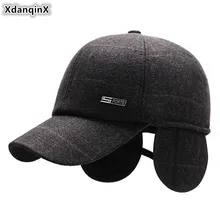 XdanqinX Snapback cap s Мужская Толстая теплая Бейсболка Регулируемый размер мужские модные наушники шапки новая осенне-зимняя шапка для папы