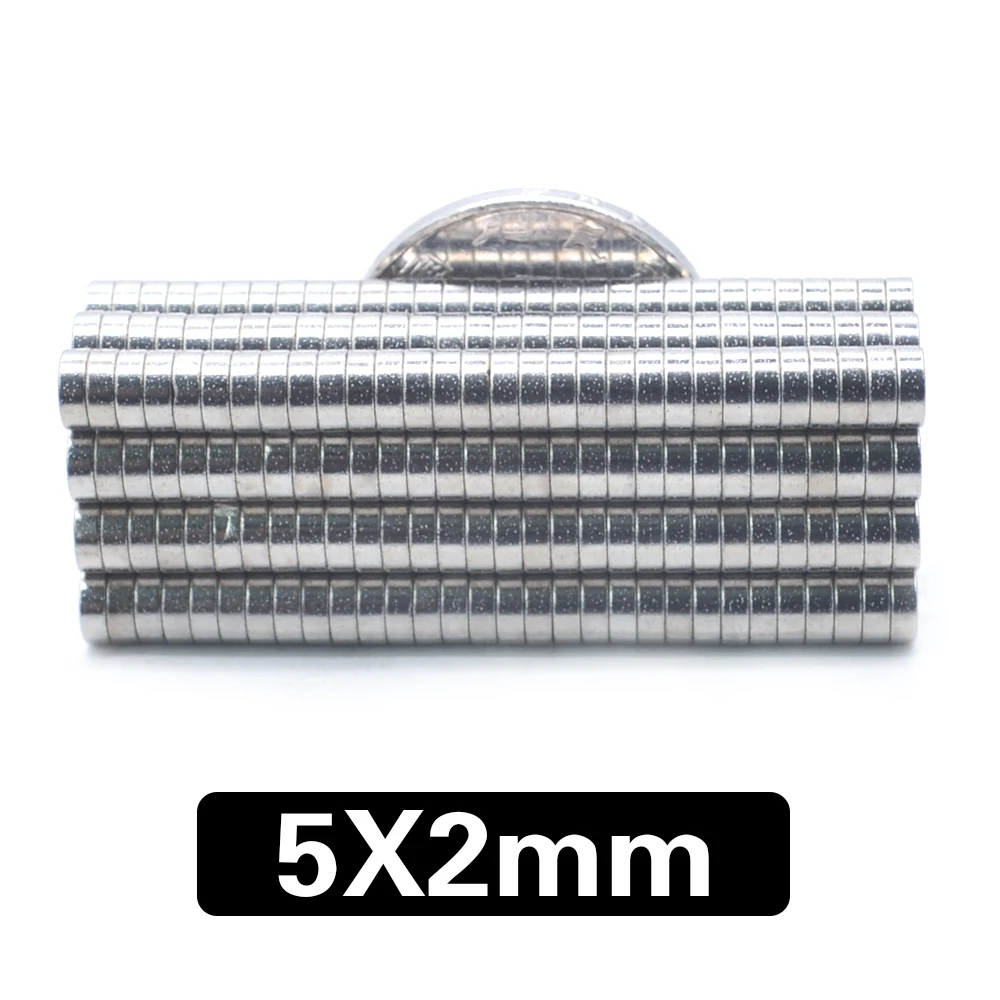 1000pcs5x2mm N35 Дисковые магниты редкоземельный магнит неодимовый магнит 5*2 жесткий тег Магнитный удалитель для электронного отслеживания продукта