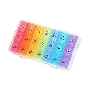 

Medication Storage Box Weekly Mini Medication Organizer 7 Day 21 Slots Pill Medicine Box Organizer For Medications