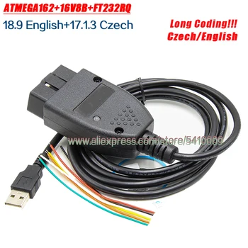 

Obd 16 PIN Electric Testers HEX CAN USB Interface FOR VW AUDI SK VAG 17.1.3 Czech/English ATMEGA162+16V8B+FT232RQ