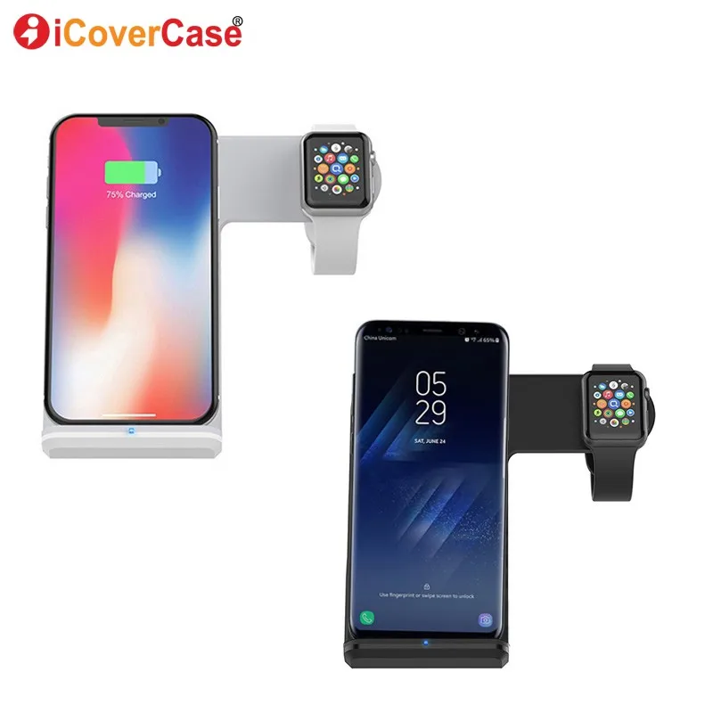 

For Samsung Galaxy S9 Plus S8 Note 9 8 Chargers Fast Charge Pad For iWatch 4 3 2 1 iPhone XS MAX XR X 8 Plus Wireless Charger