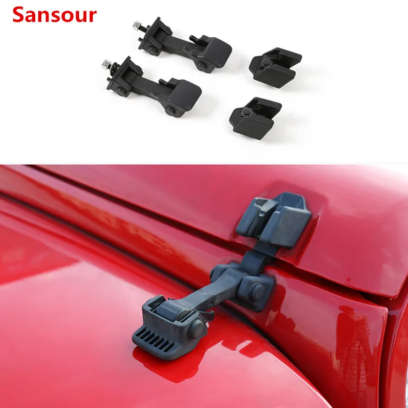 

Sansour Engine Bonnets Hood Latch for Jeep Wrangler 2007-2017 ABS Original Black Hood Lock For Jeep Wrangler Car Hood Locks