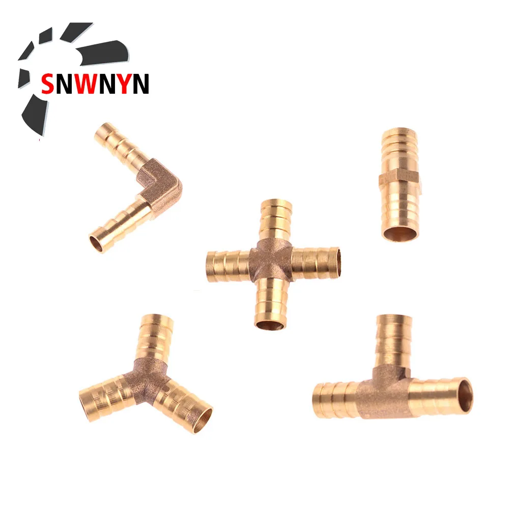 

Brass T Y Straight Elbow Barb Pipe Fitting 3 4 Way Hose Barb 6 8 10 12 14 16 19mm Copper Barbed Connector Joint Coupler Adapter