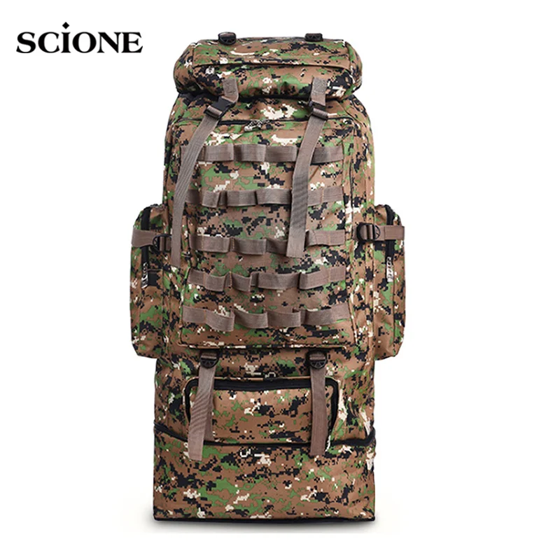 Preise 100L Military Rucksack Molle Camping Tasche Rucksack Taktische Rucksack Männer Große Wandern Armee Reise Outdoor Sport Taschen Sack XA231WA