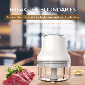 

100/250ml Rechargeable USB Electric Chopper Meat Grinder Shredder Salad Maker Garlic Onion Slicer Cutter Mixer Kitchen Tool 2020