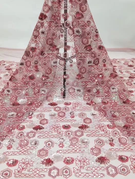 

The latest French sequined tulle lace fabric 2020 high-quality Nigerian lace fabric embroidered African lace fabric D38591
