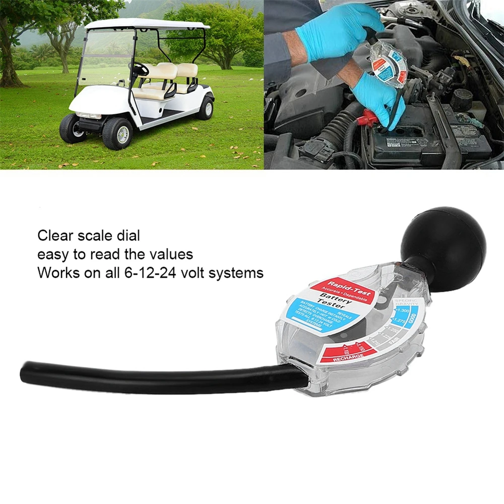 1PCS Professional Golf Cart Deep Cycle Battery Rapid Hydrometer Tester Fast Detection Tool Car Vehicle Accessories