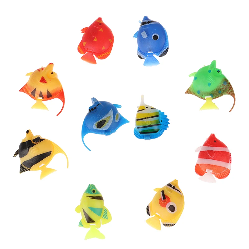 Fish Tank Decorations Mini Landscape Ornaments Fish Tank Ornaments Aquarium Ornaments 10pcs Artificial Plastic Fake Fish Floating Landscape For Decoration