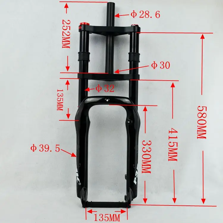 Вилка Pasak Fat Bike 2"* 4,0" QR 135 мм для горного велосипеда, подвески для снежного велосипеда, пневматические вилки, подходят для 4," шин из магниевого сплава