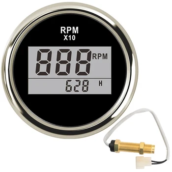 

New Digital Tachometer & Tacho Gauge Sensor 0~9990 RPM Display With Hourmeter Red Backlight Fit For Car Truck Boat Marine 52MM