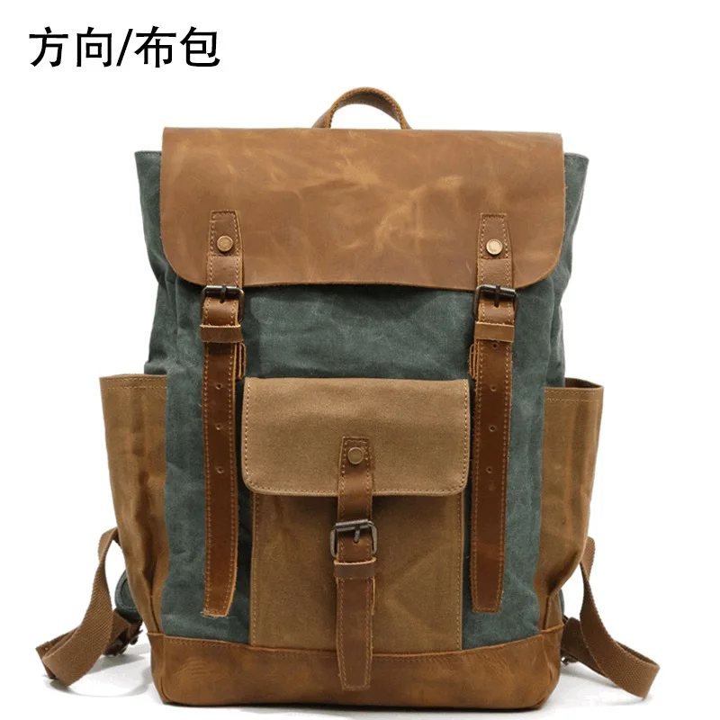 

Canvas Cow Leahter Backpacks Travel Multi-function Backpack Male Luggage Weekend Shoulder Backpack Men Versatile Bags LW107