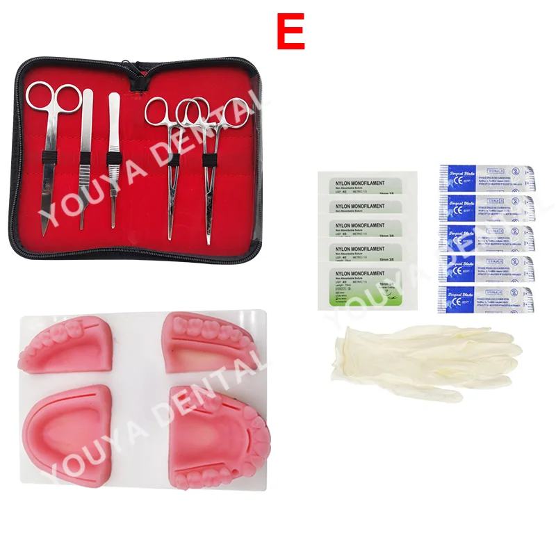 Modello didattico, kit di sutura dentale, kit di modelli di sutura orale simulata, kit di formazione chirurgica sulla sutura cutanea, set di pratica chirurgica chirurgica for studenti di medicina e od