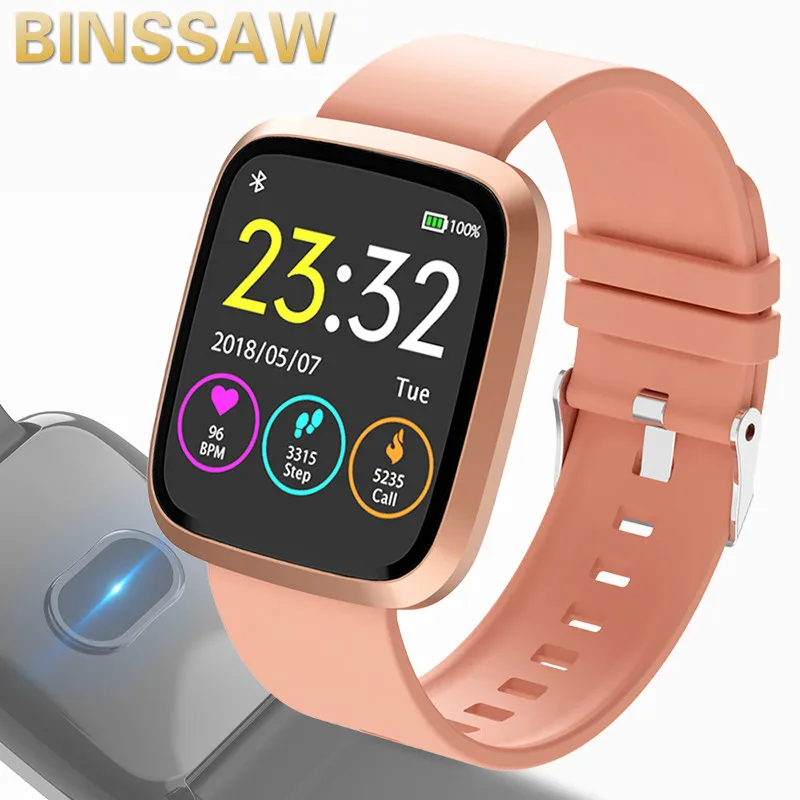 

BINSSAW Women Smart Watches Heart Rate Fitness Tracker IP67 Waterproof Sport Smart Wristband Men Color Screen Alarm Bracelets