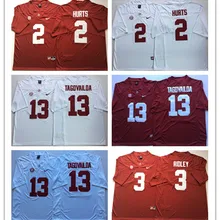 Новинка Высокое качество Все сшитые Alabama#29 FITZPATRICK#13 TAGOVAILOA#3 RIDLEY#2 HURTS Jersey