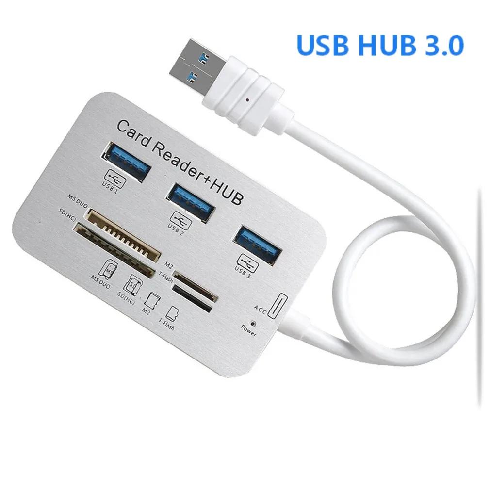 USB концентратор 3,0 Мульти USB 3,0 концентратор разделительная карта ридер Универсальный 3 порта USB концентратор 4 порта высокая скорость внешней считыватели карт памяти