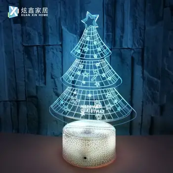 

Christmas Gifts 3D Lights Colorful Visual Stereo Lights LED Gradient Touch Remote Control Lights Christmas Tree Bedroom Lights