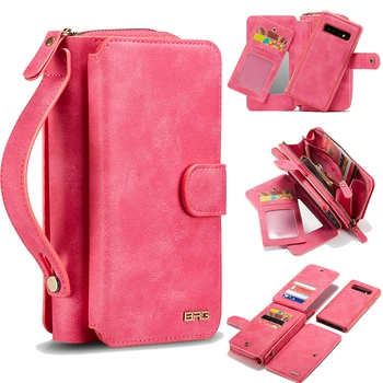 

Multifunction Flip Leather Case for Samsung S20 S20 Ultra S10 S9 S8 S7 Edge Note 10 10+ 9 8 Max Detachable Magnetic Wallet Case