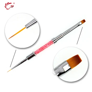 

TP 1PC Kolinsky Nail Art Crystal Brus Manicure Brush UV Gel Nail Brush Double Thin Nail Brush Nail Stripe Brush Manicure Tools