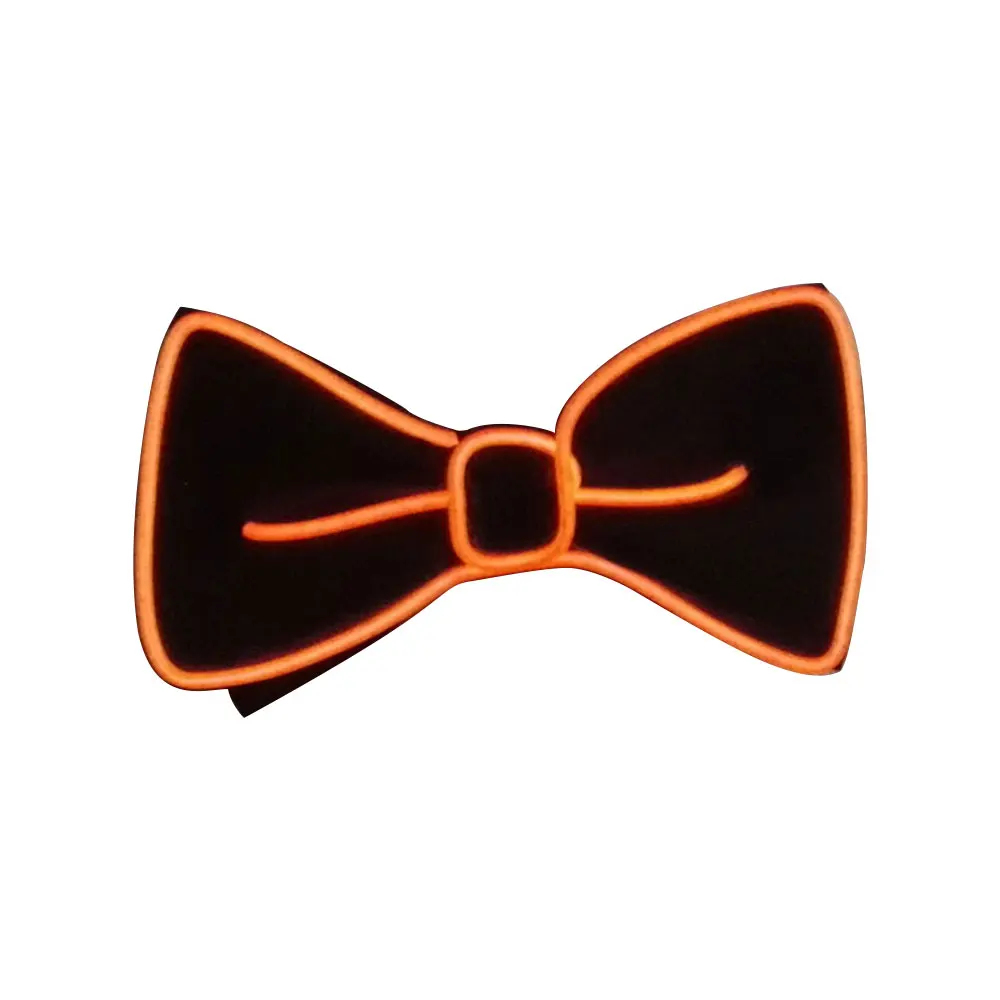 Flashing Necktie Polyester Silk Accessories Evening Show Christmas Gift Bow Tie Luminous LED Dance Jewelry Bowtie Party - Цвет: Orange