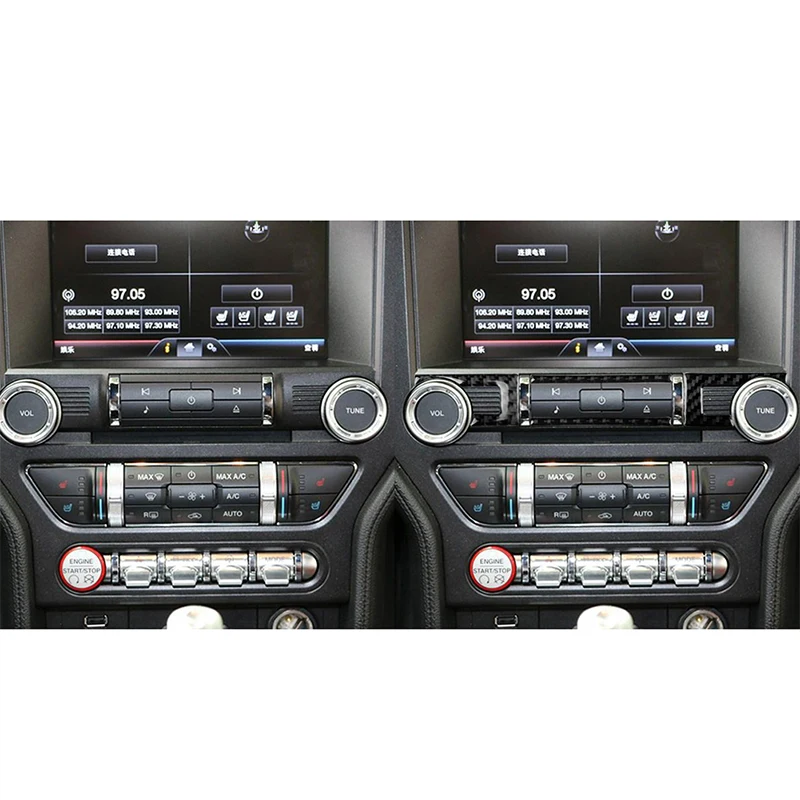 Для Ford Mustang- консоль из углеродного волокна CD кнопка переключения накладка CD панель декоративная крышка отделка CD панель украшение