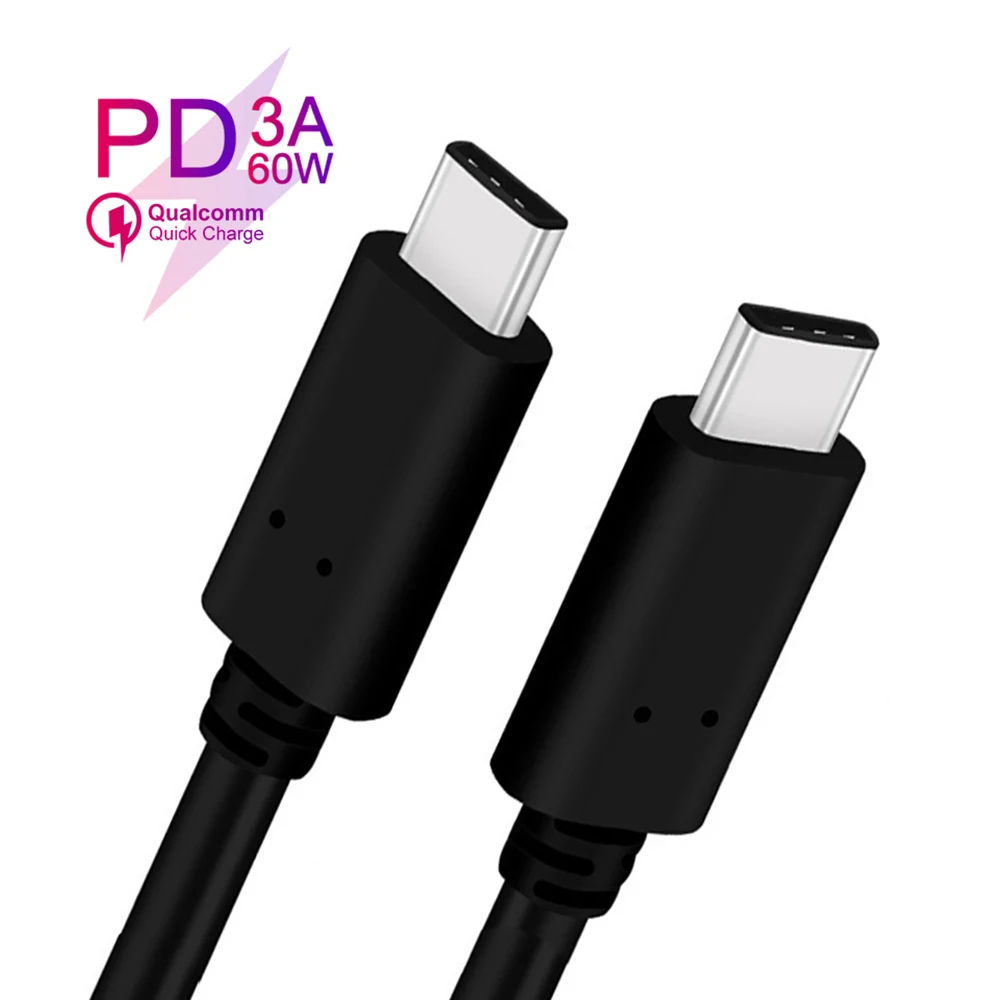 

USB type c PD cable 3A 60W fast charging cable type c to type c with USB 3.1 for xiaomi huawei phone notebook