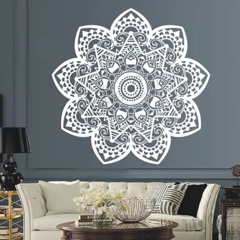 

Unique Design Mandala Flower Vinyl Wall Arts Yaga Om Sign Wall Sticker Bohemian Boho Pattern Mandala Wall Decals Home Decoration